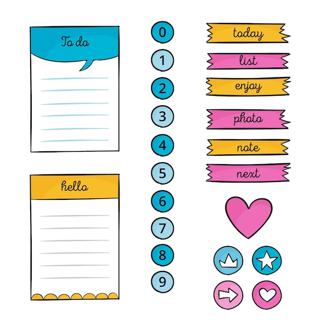 Conjunto de bloc de notas de planificador