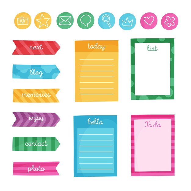 Conjunto de bloc de notas de planificador