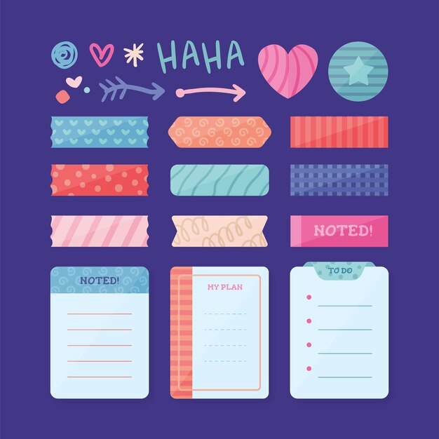 Conjunto de bloc de notas de planificador