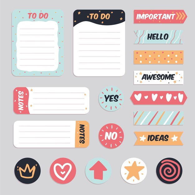 Conjunto de bloc de notas de planificador