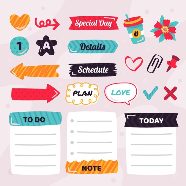 Conjunto de bloc de notas de planificador