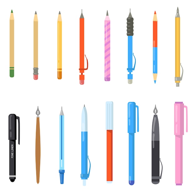 Conjunto de bolígrafos escolares