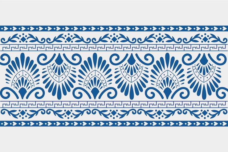Vector gratuito conjunto de borde griego dibujado a mano