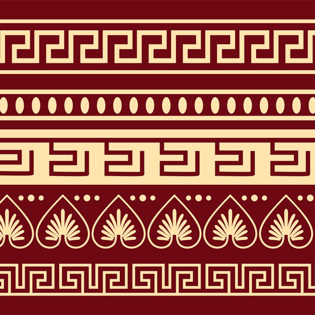 Conjunto de borde griego de diseño plano