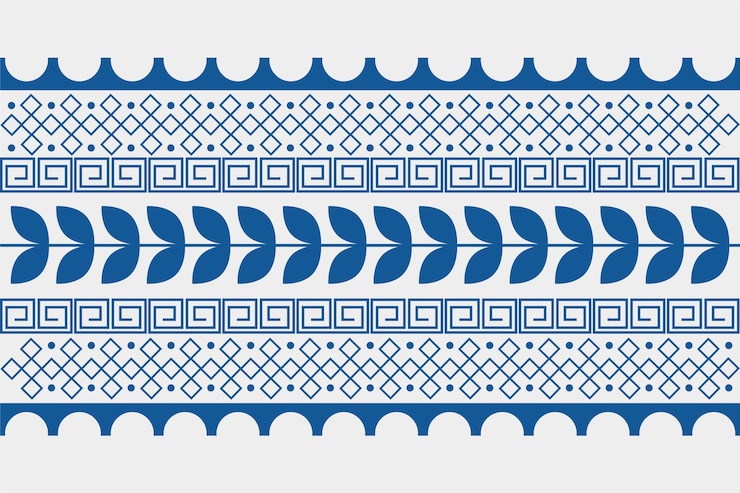 Vector gratuito conjunto de bordes griegos dibujados a mano