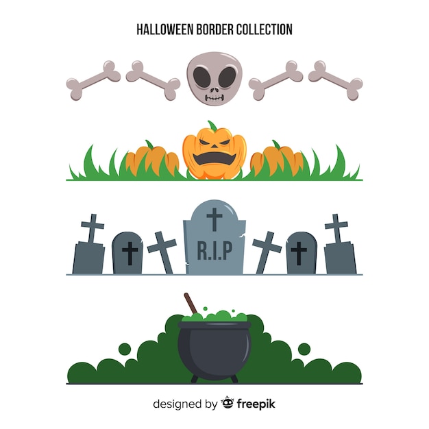 Vector gratuito conjunto de bordes de halloween