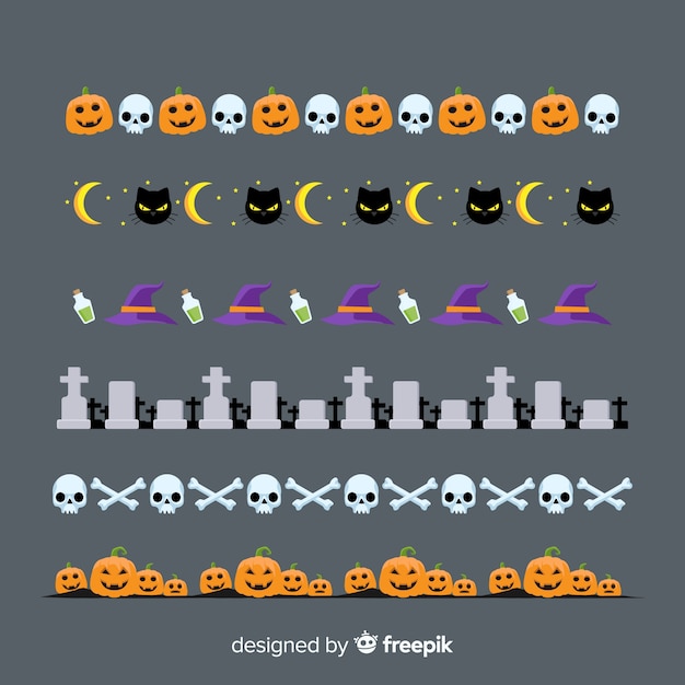 Vector gratuito conjunto de bordes de halloween