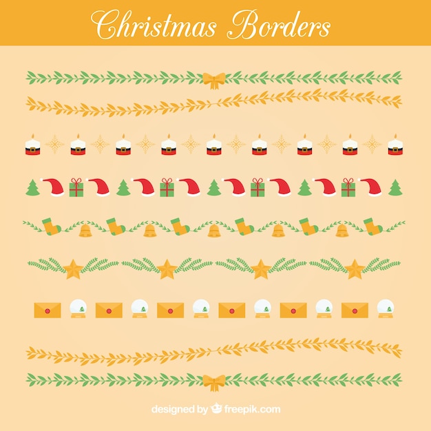 Conjunto de bordes de navidad