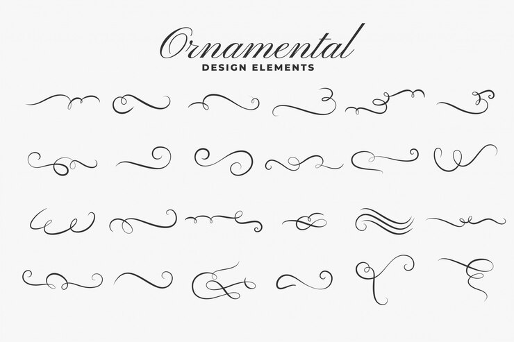 Vector gratuito conjunto de bordes o divisores de rizos ornamentales clásicos