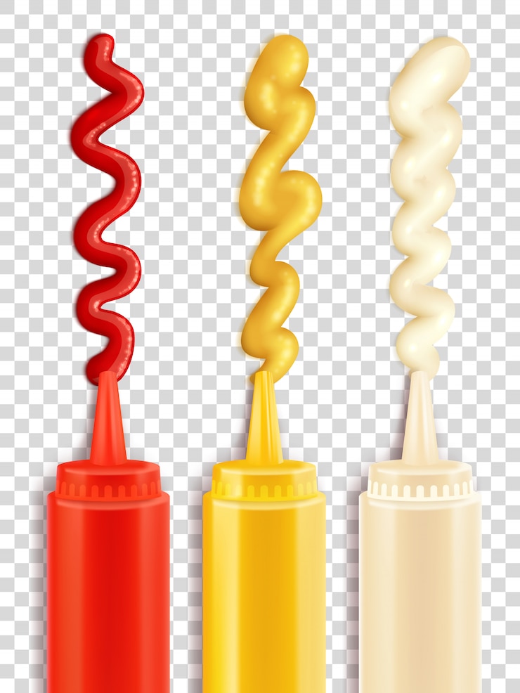 Vector gratuito conjunto de botella de salsa