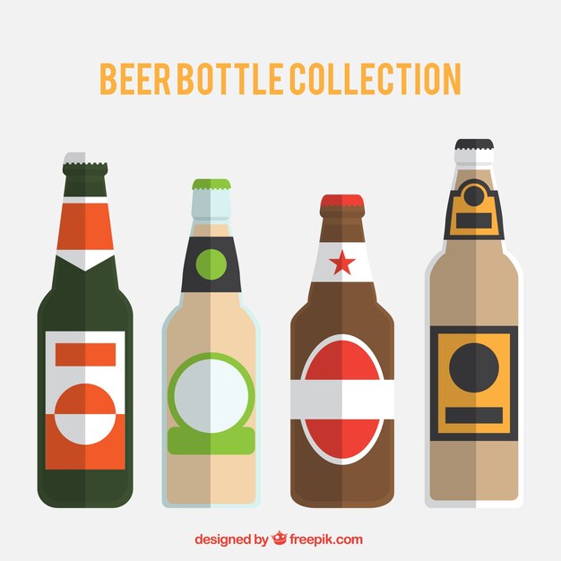 Conjunto de botellas de cervezas variadas