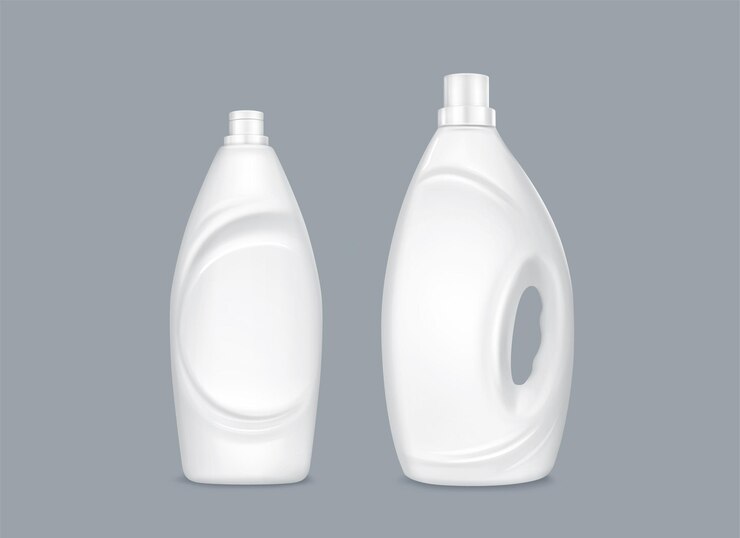 Vector gratuito conjunto de botellas de detergente para la ropa