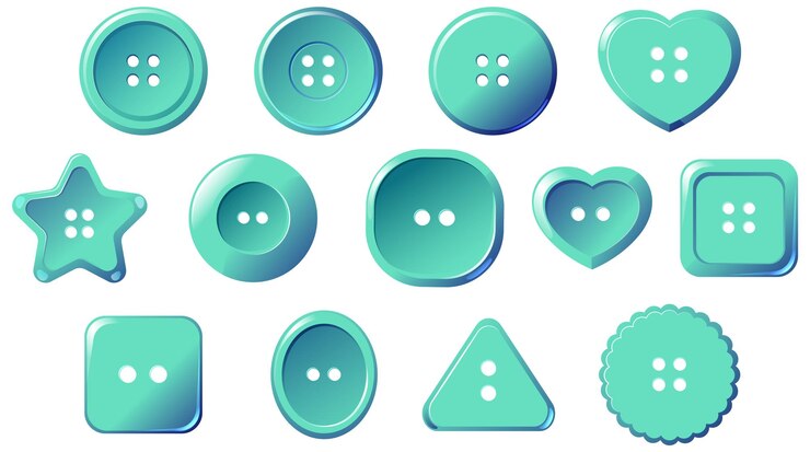 Vector gratuito conjunto de botón en diferentes formas.