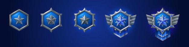 Conjunto de botones de rango de juego militar
