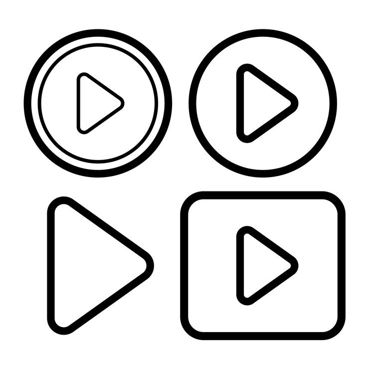 Vector gratuito conjunto de botones de reproducción