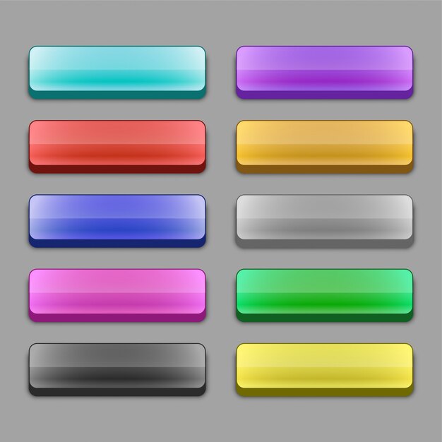 Conjunto de botones de web amplia 3d