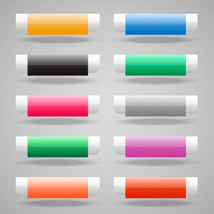 Vector gratuito conjunto de botones web brillante