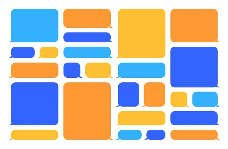 Vector gratuito conjunto de burbujas de discurso colorido
