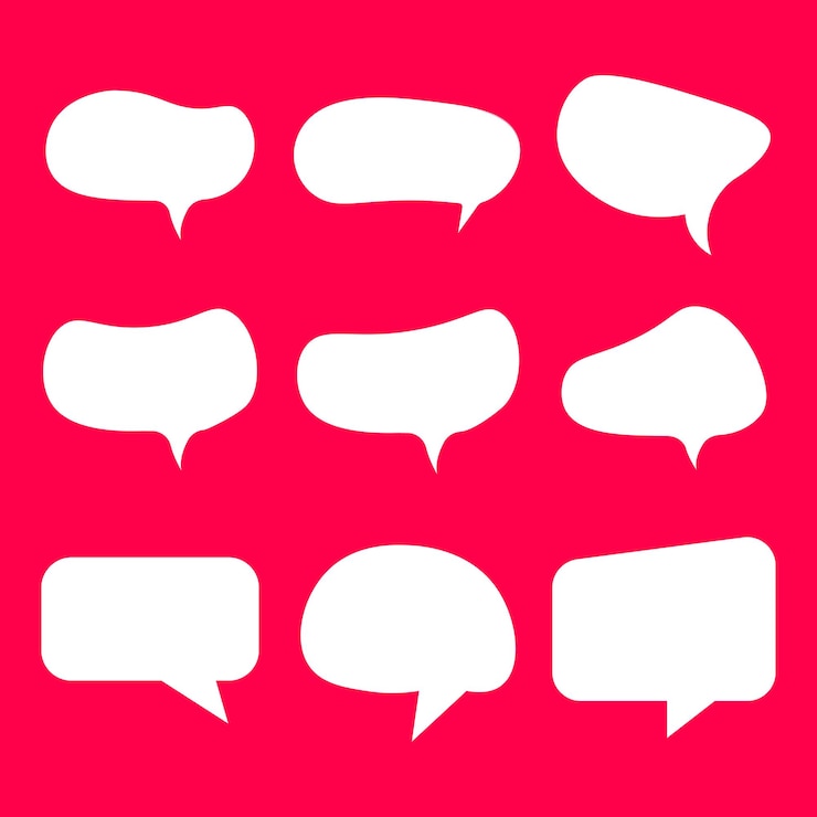 Vector gratuito conjunto de burbujas de habla o burbujas del chat, garabates dibujados a mano