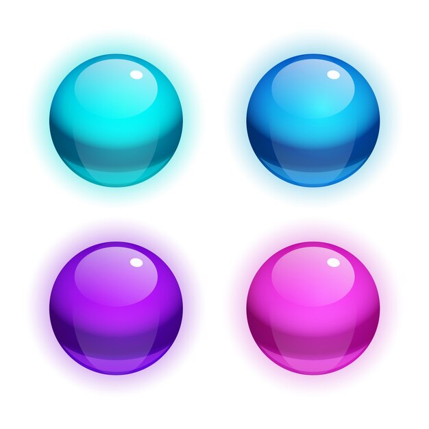 Conjunto de burbujas realistas vectoriales