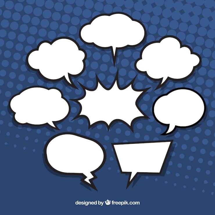 Vector gratuito conjunto de burbujas de texto para comic