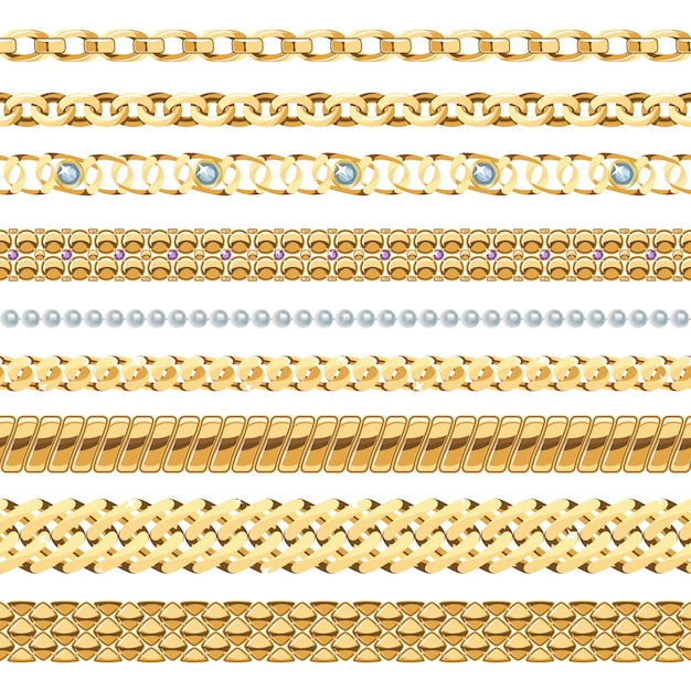 Vector gratuito conjunto de cadenas de joyas