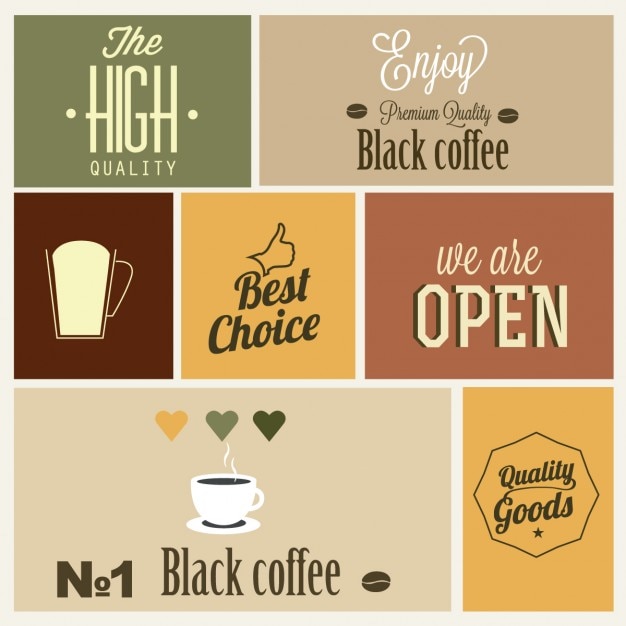 Vector gratuito conjunto de café