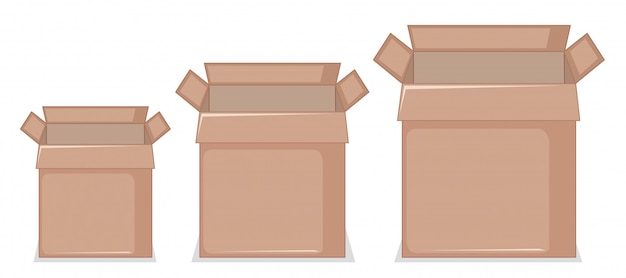 Vector gratuito conjunto de caja de carton