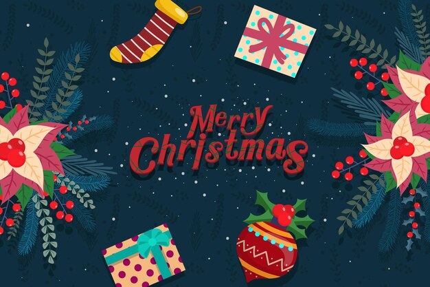 Conjunto de caja de regalos feliz navidad y próspero año nuevo