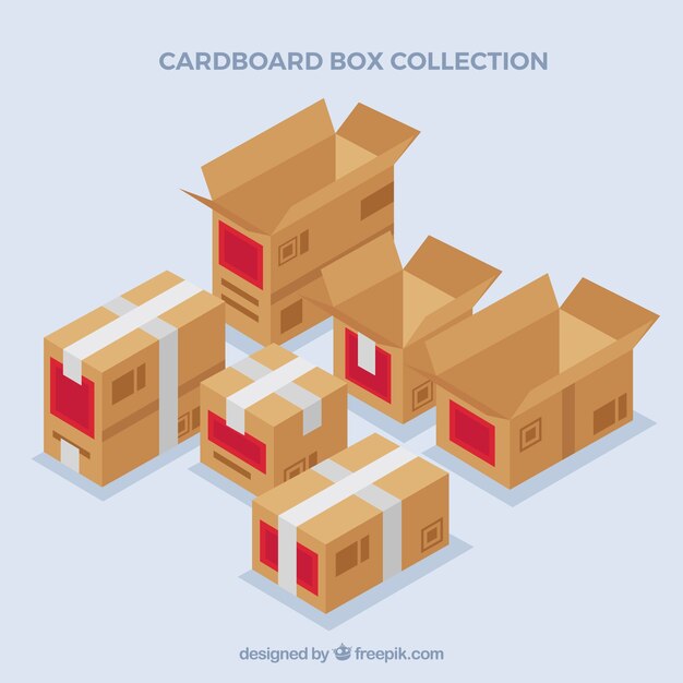 Conjunto de cajas de cartón para el envío