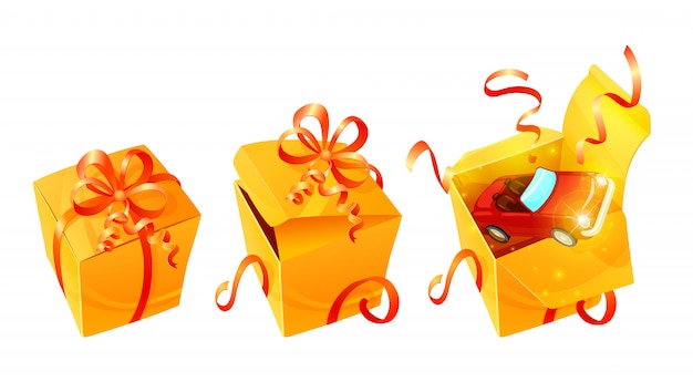 Conjunto de cajas de regalo de lujo realista