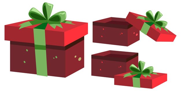 Conjunto de cajas de regalo navideñas festivas