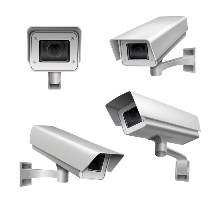 Vector gratuito el conjunto de cámaras de vigilancia