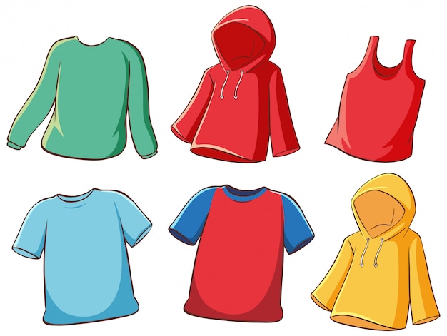 Vector gratuito conjunto de camisas aisladas