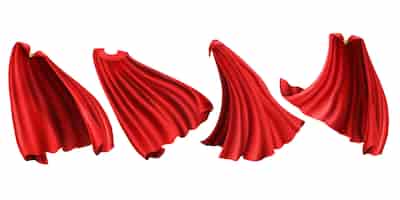Vector gratuito conjunto de capas de superhéroe rojo