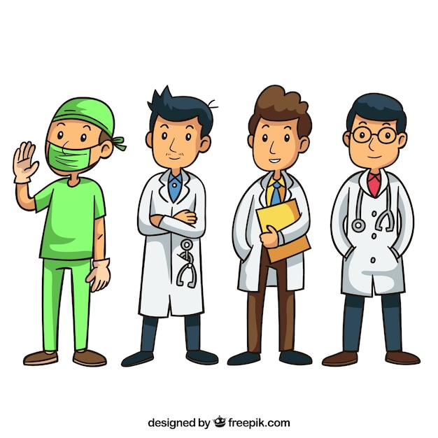 Vector gratuito conjunto de caracteres de doctores