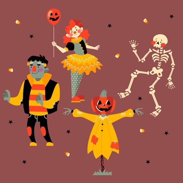 Conjunto de caracteres de halloween