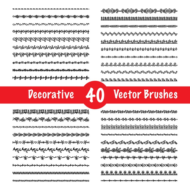 Vector gratuito conjunto de cepillos
