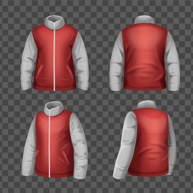 Vector gratuito conjunto de chaqueta realista