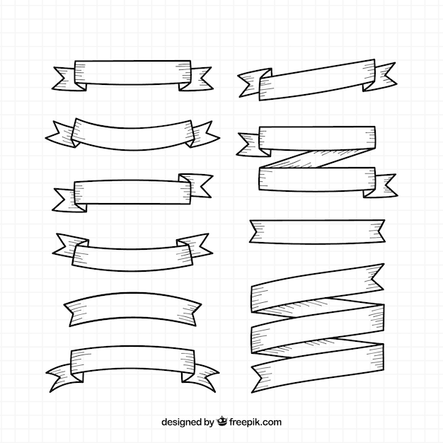 Vector gratuito conjunto de cintas blancas