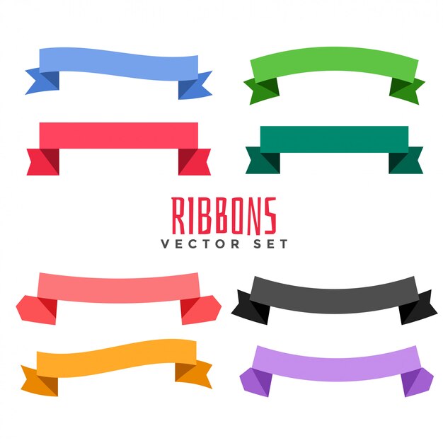 conjunto de cintas planas de diferentes colores