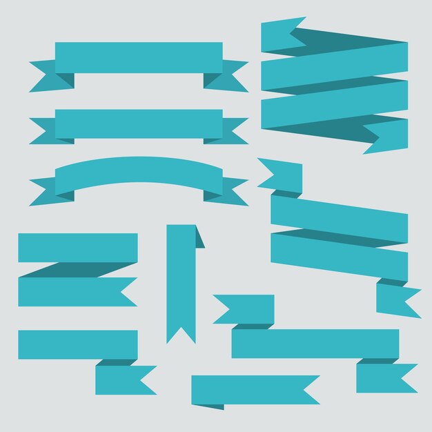 Conjunto de cintas de vector azul aislado