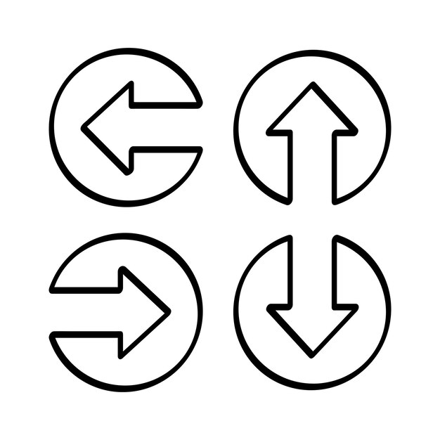 Conjunto de círculos de flecha de dirección