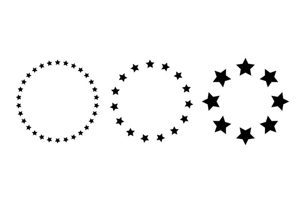 Conjunto de círculos de tres estrellas
