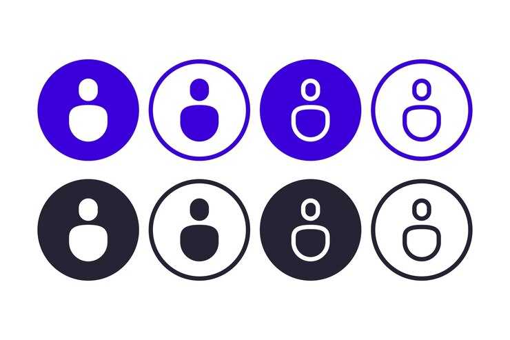 Vector gratuito conjunto de círculos de usuarios modernos simples