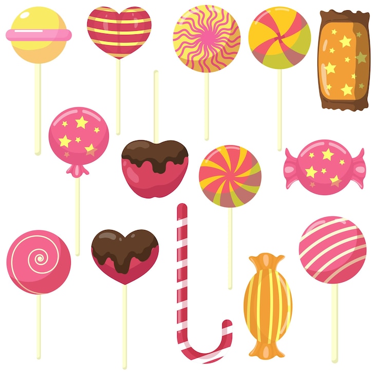 Vector gratuito conjunto de la colección de dulces de elementos.