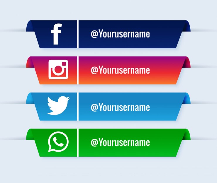 Vector gratuito conjunto de colección popular de los tercios inferiores de las redes sociales