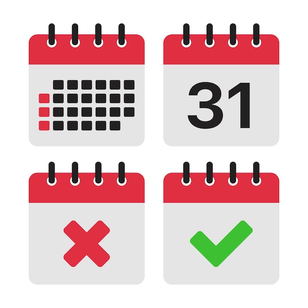 Conjunto de colores planos del calendario