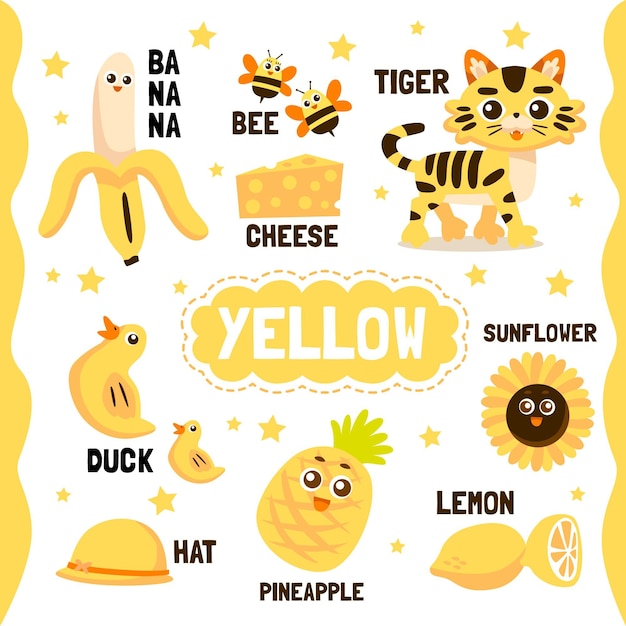Conjunto de colores y vocabulario