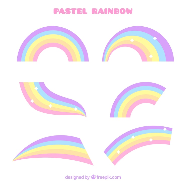 Vector gratuito conjunto colorido arcoiris